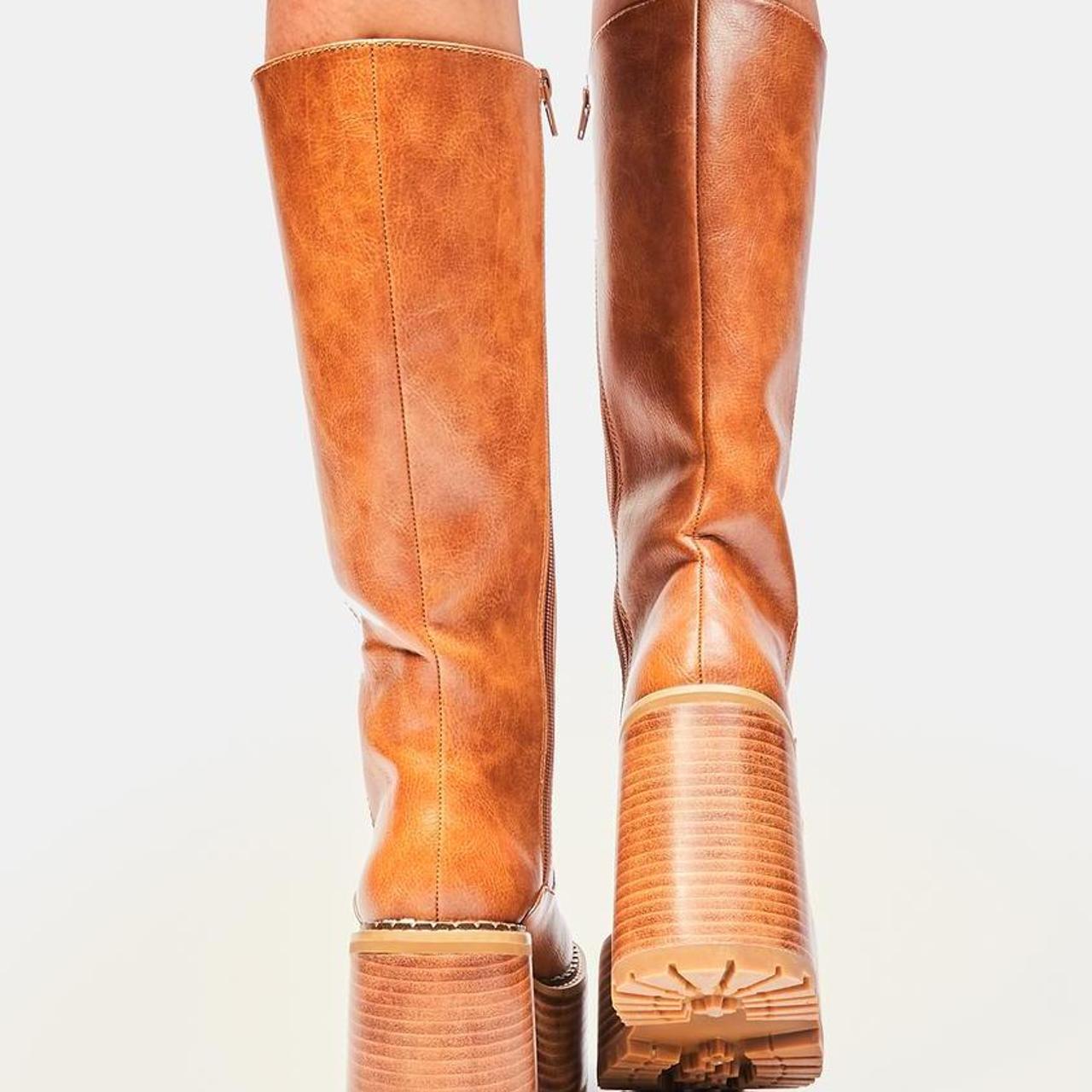 Dolls Kill Women's Brown Boots Depop