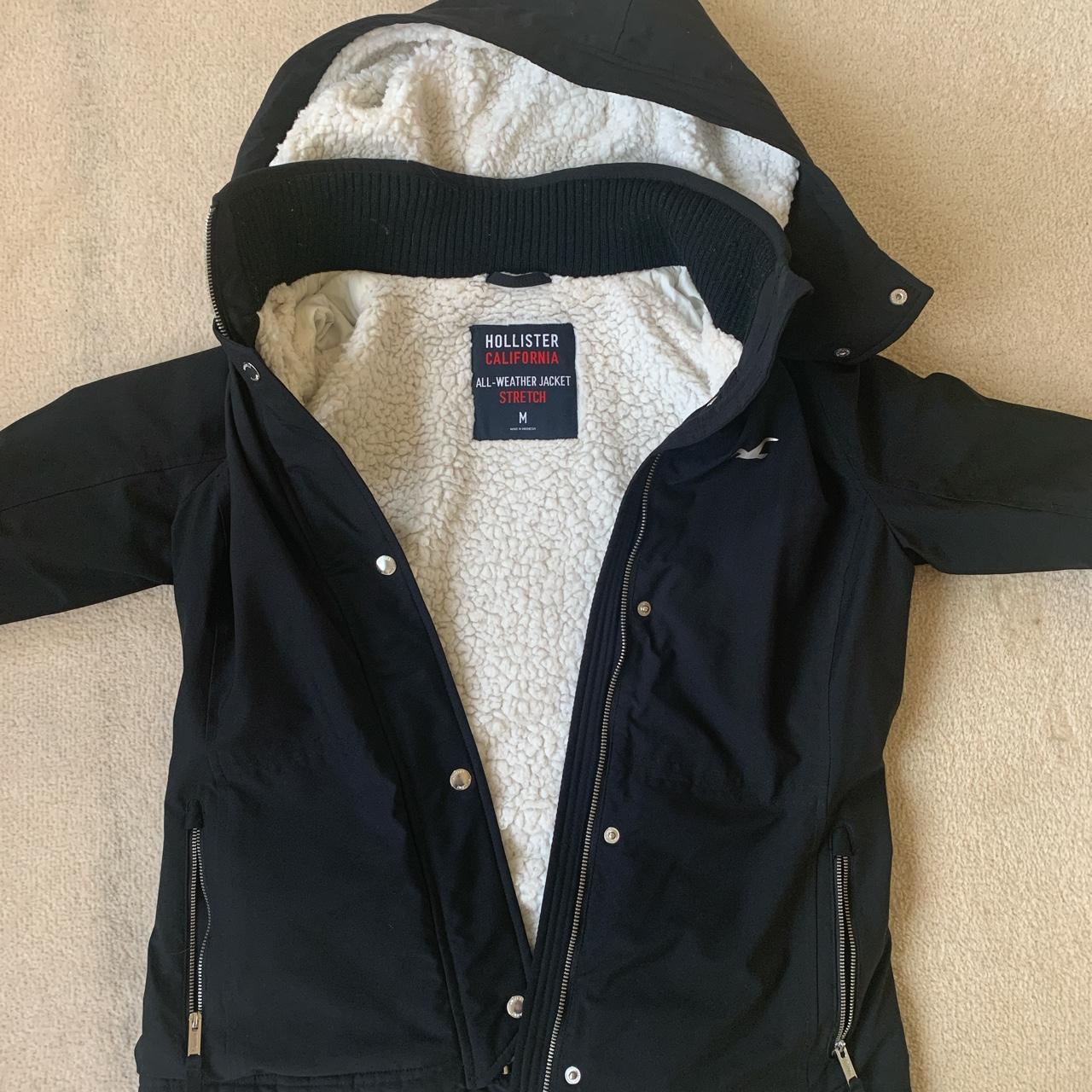 hollister black all weather jacket stretch Depop