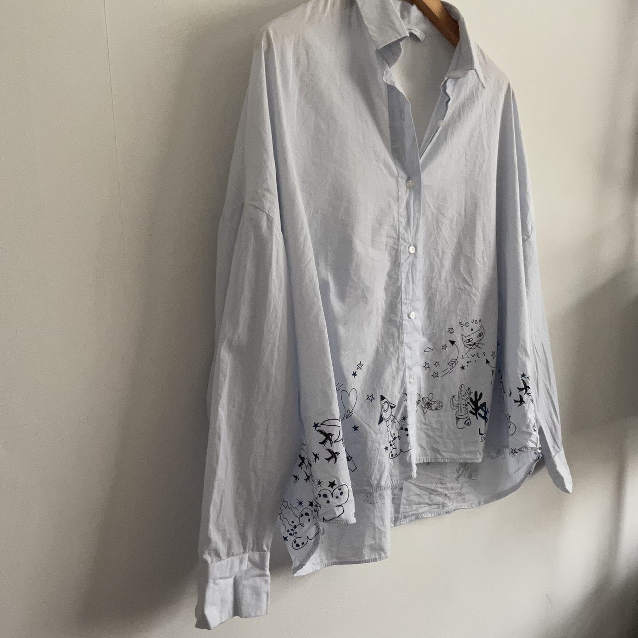 Zara Women's Blue Blouse | Depop