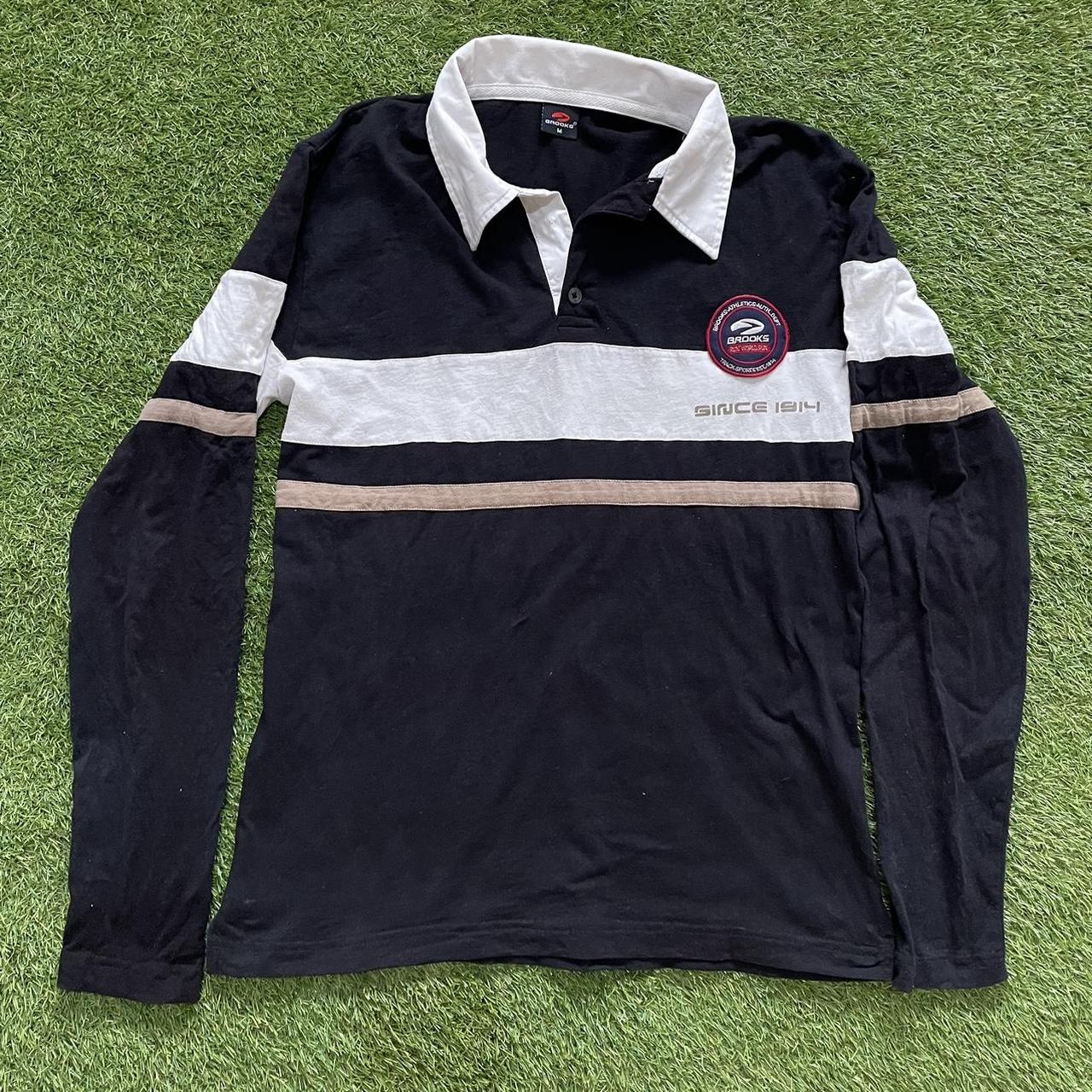 VINTAGE Mens Rugby Jumper BROOKS Black White Mens... Depop