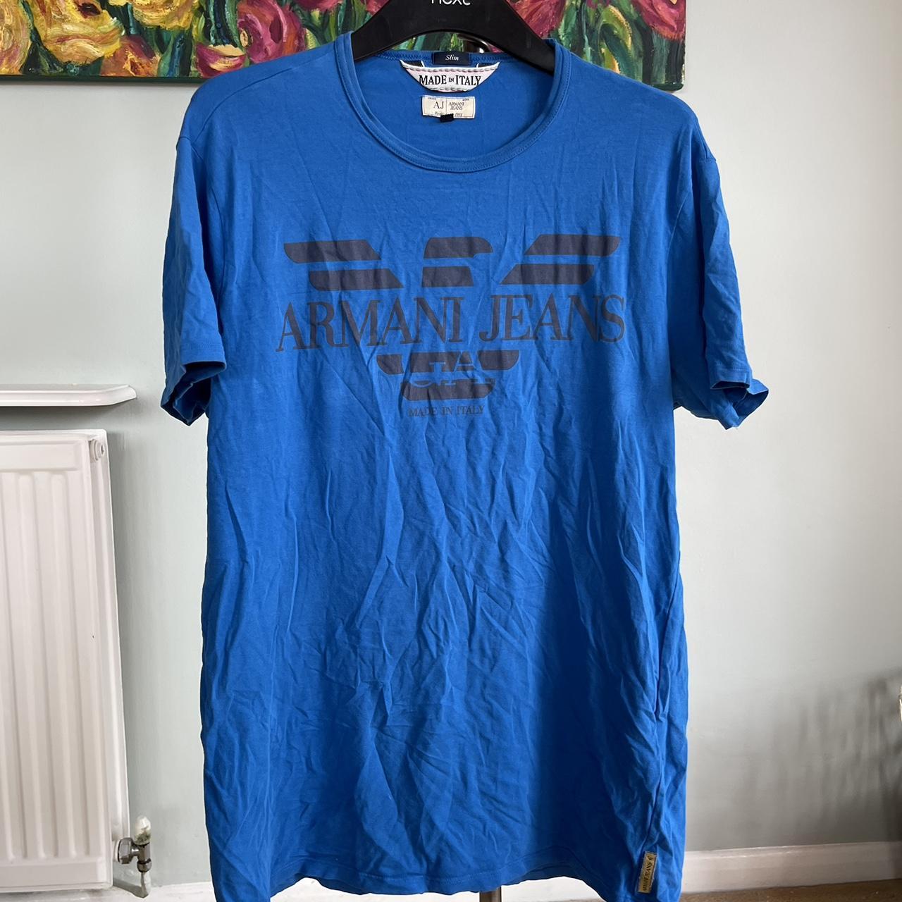 Armani jeans blue t shirt best sale