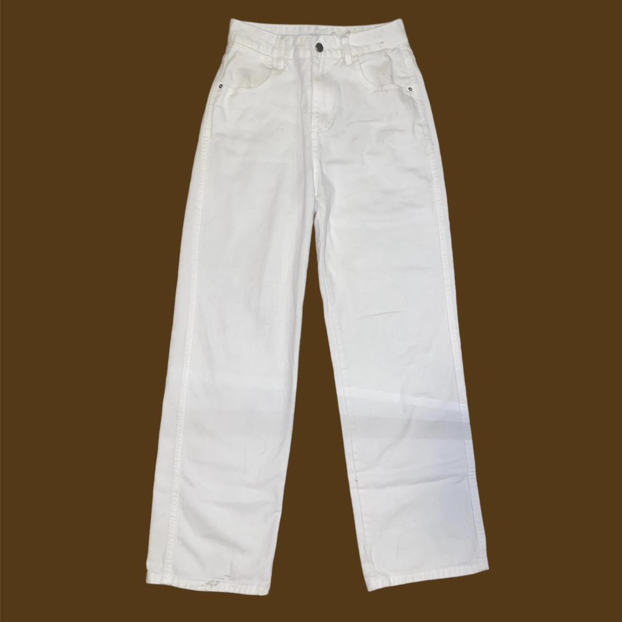 Daxuen Streetwear Hi Rise White Jean - Depop