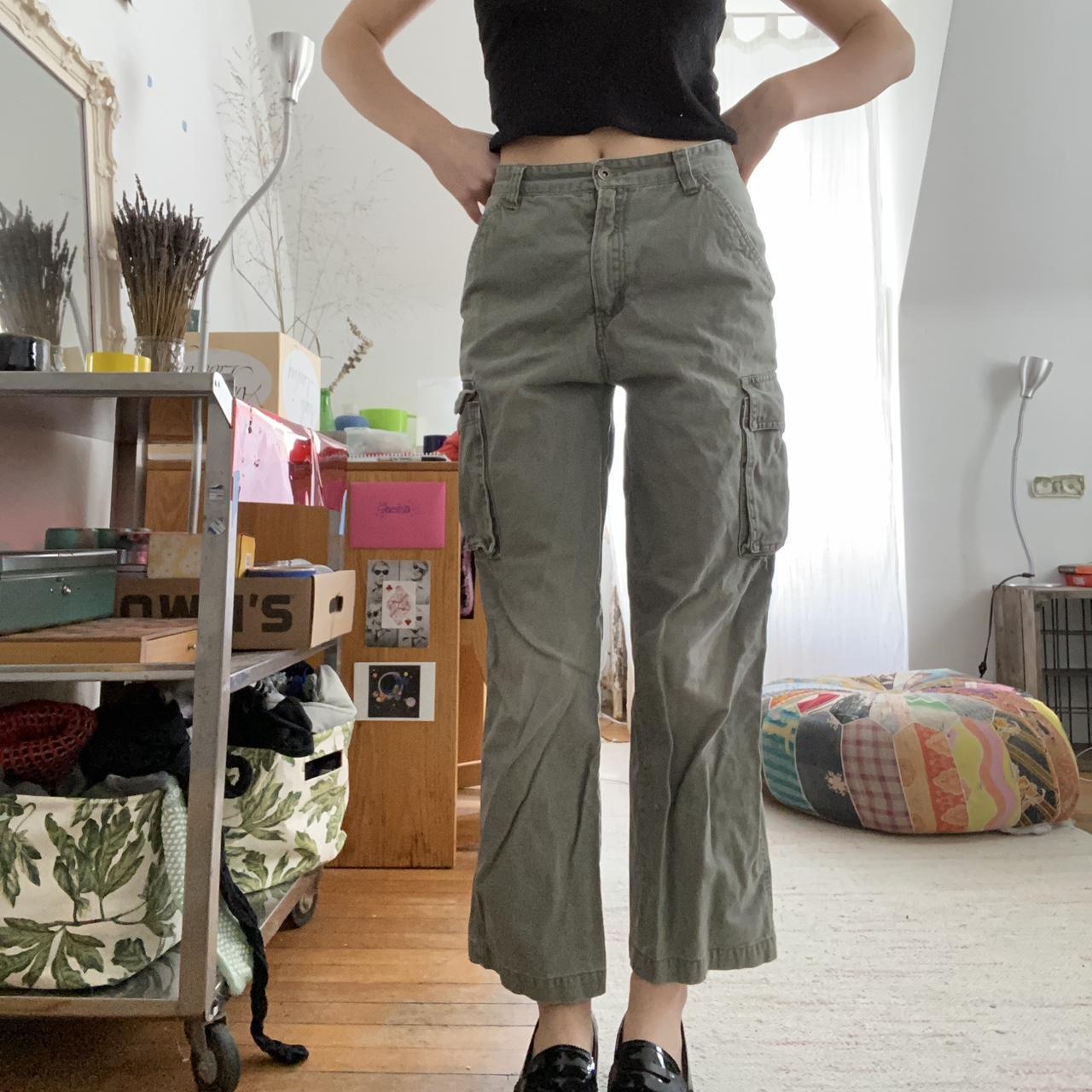 Women's Green and Khaki Trousers | Depop