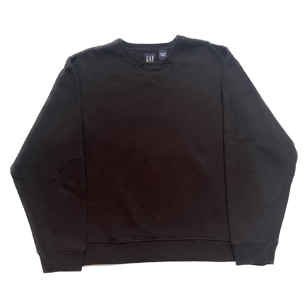 GAP: Fleece Crewneck Sweatshirt • Color: Black •... - Depop