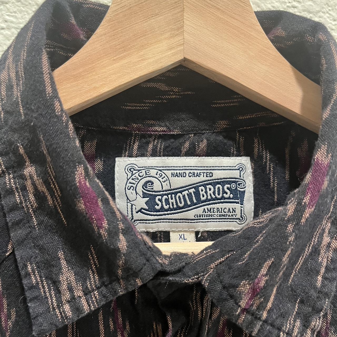 Schott Men's Brown and Burgundy Shirt (3)