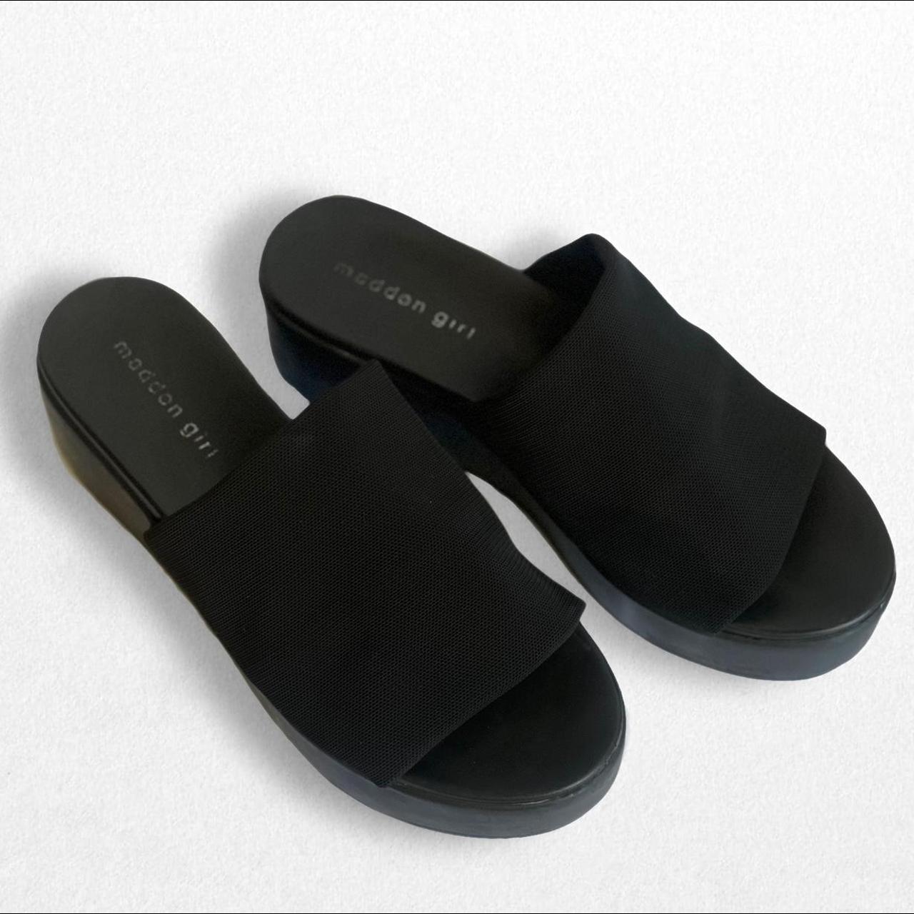 Madden Girl Black Platform Sandals us Women’s size... Depop