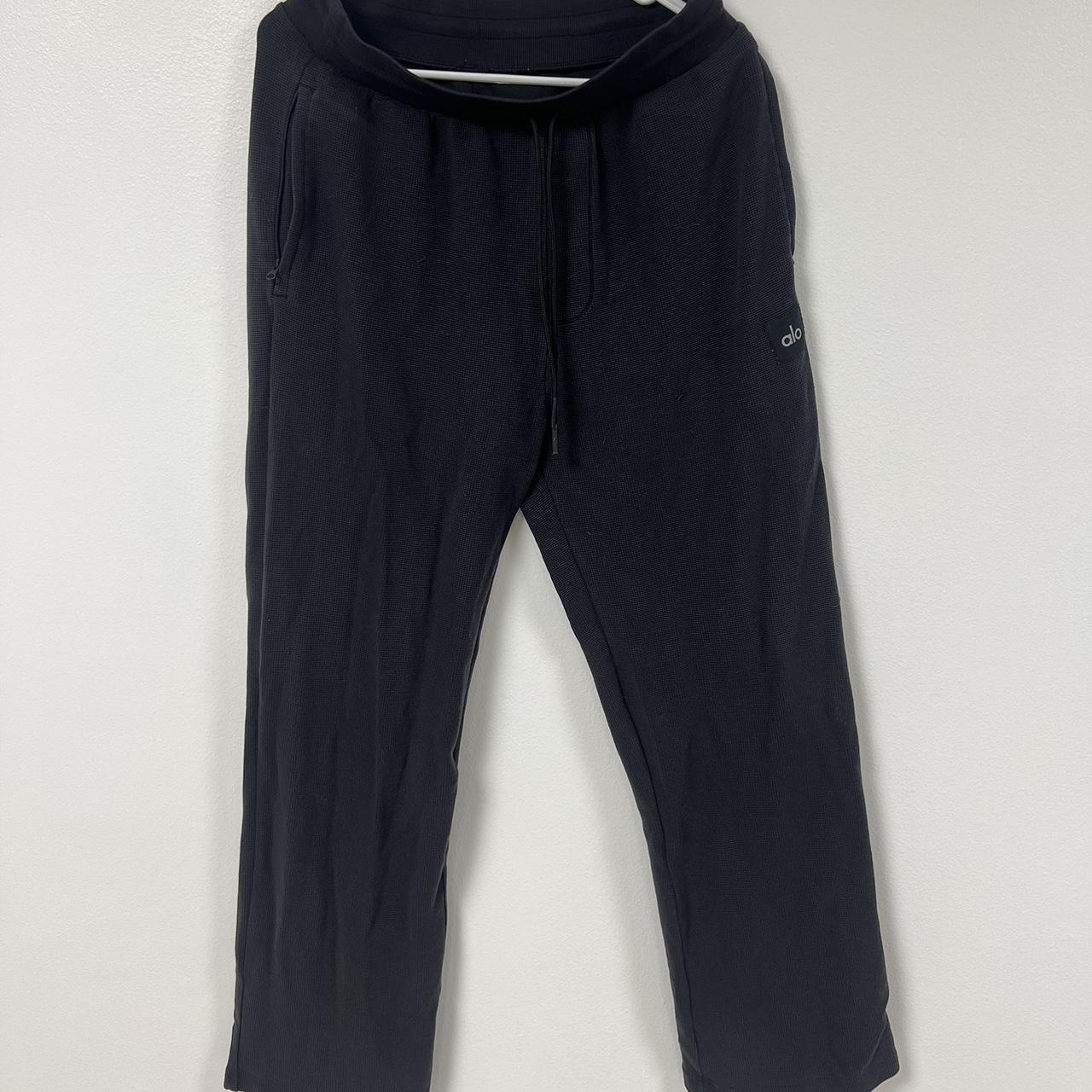Black "ALO" Stretch Sweatpants! Wore a good bit,... Depop