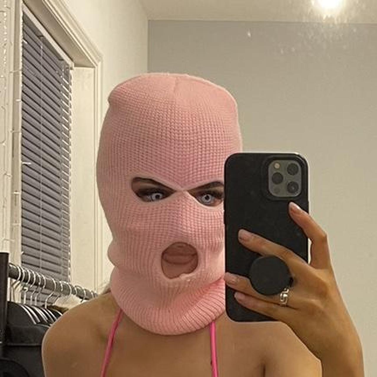 Pink balaclava worn once perfect for Spring... Depop