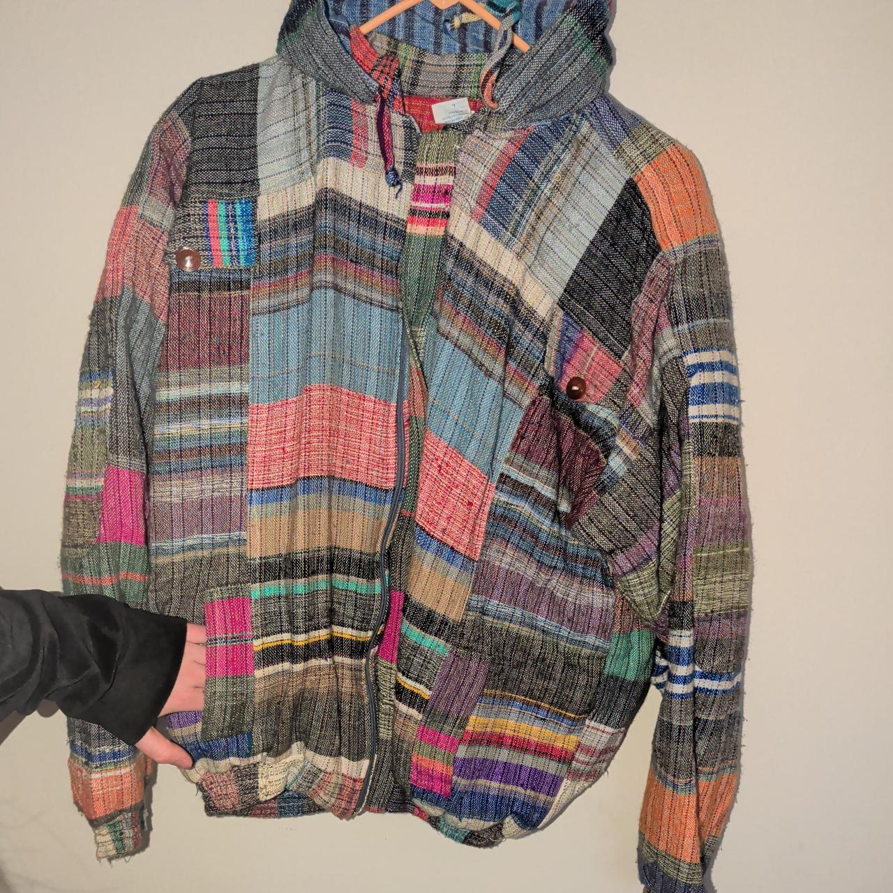 Men's Jacket - Multi - L – Colorful patchwork jac… - image 3