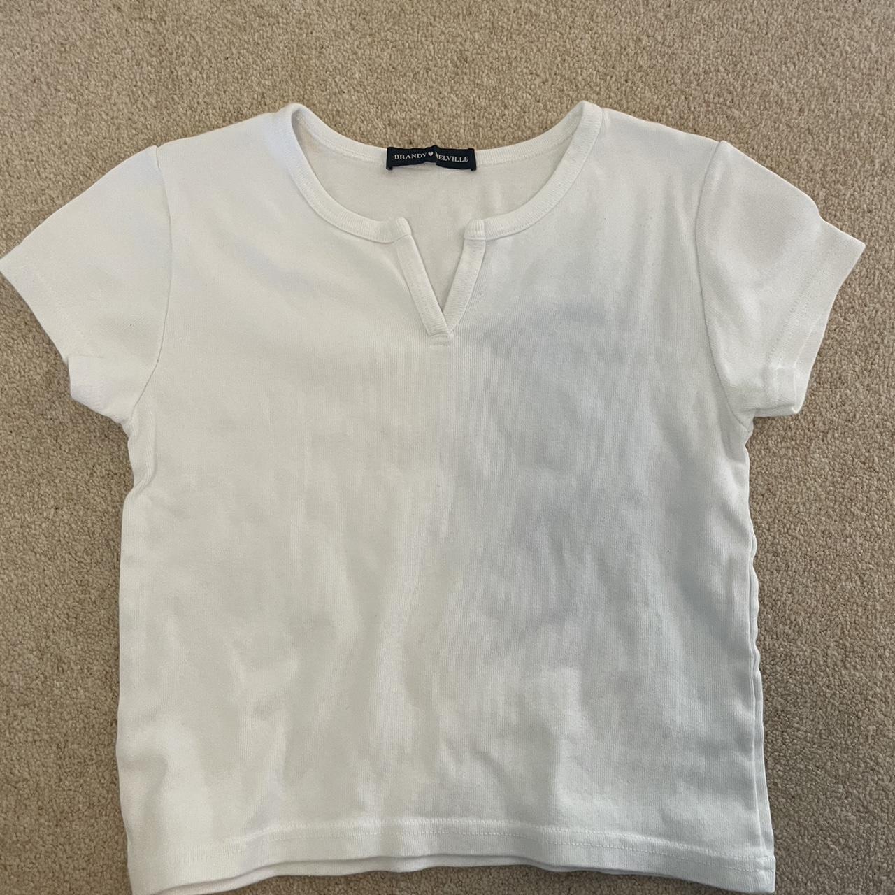 White brandy baby tee Depop