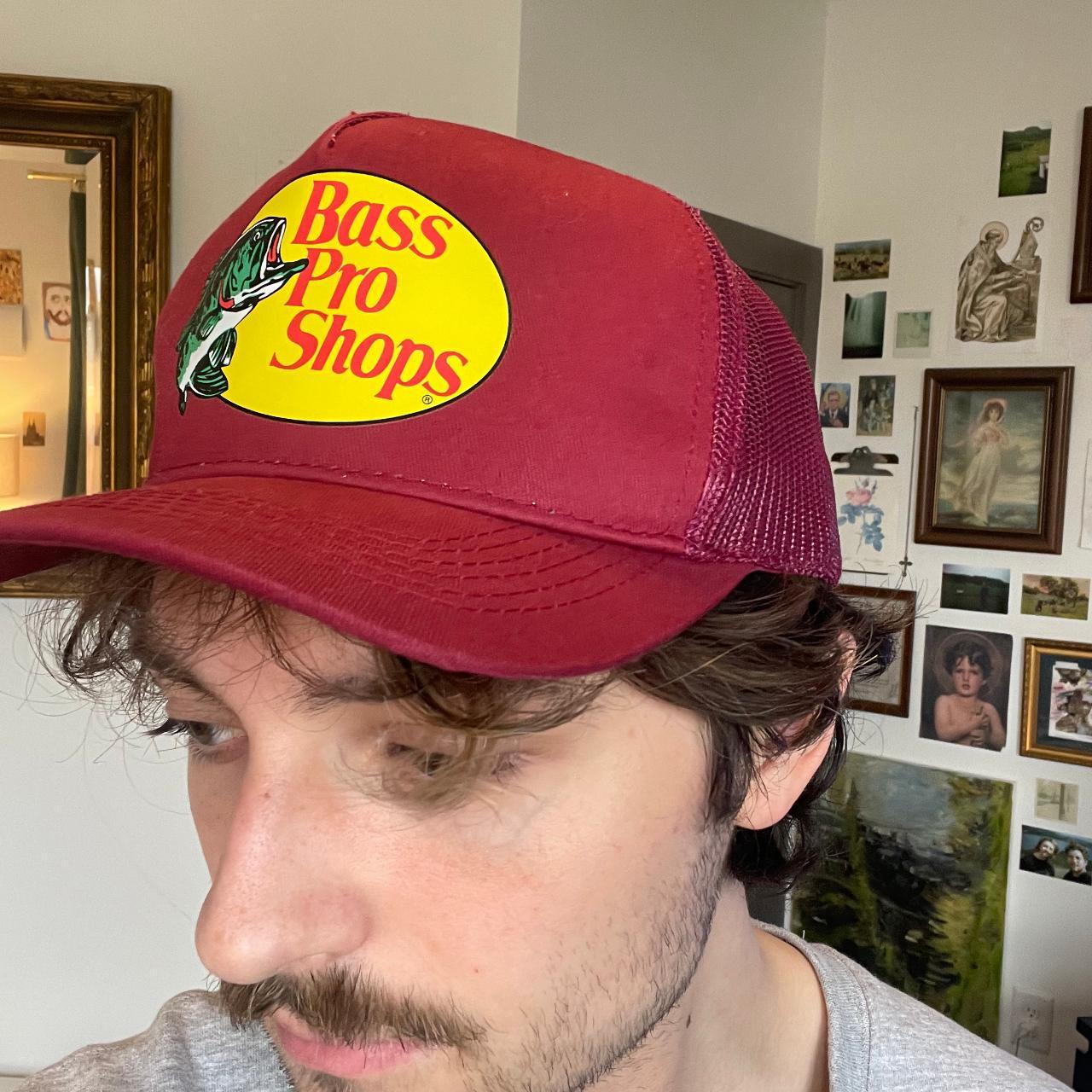 cool burgundy Bass Pro Shops hat! free shipping!! - Depop