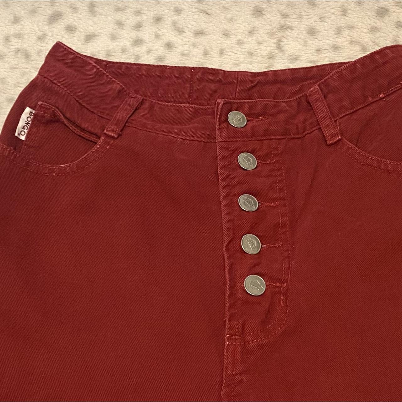 BONGO Women's Red and Burgundy Jeans | Depop