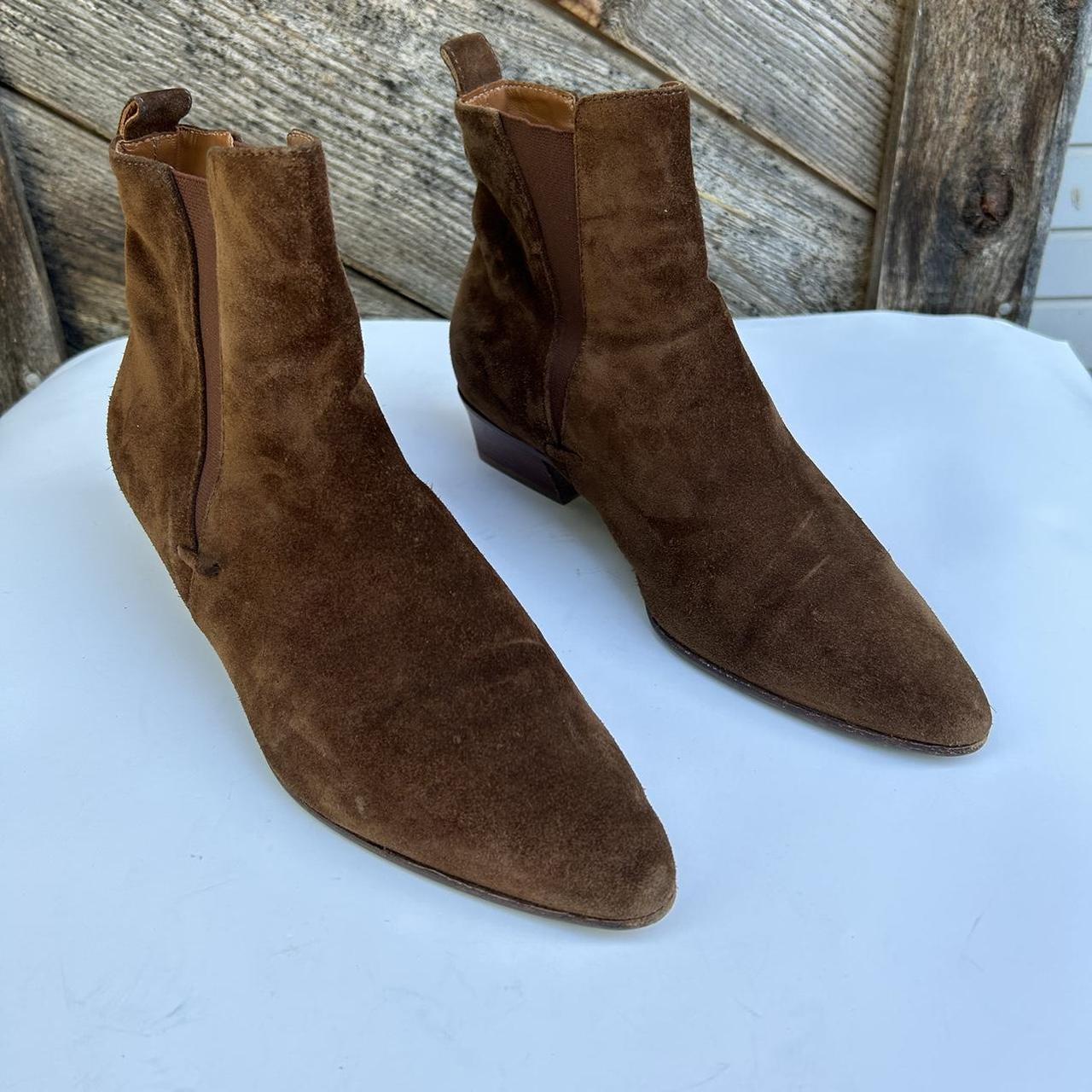 Aquatalia brown suede ankle boots hotsell