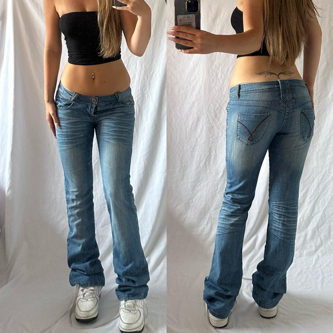 Vintage 2000’s Y2k Revers Low Rise Bootcut Jeans... - Depop