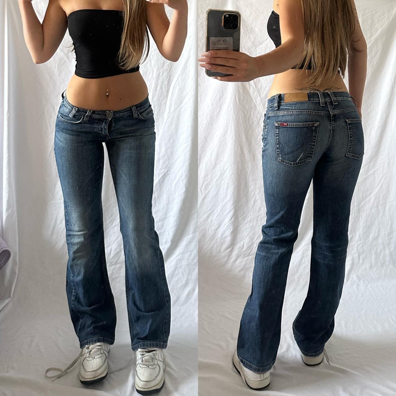 Vintage 2000’s y2k only dark wash low rise bootcut... - Depop