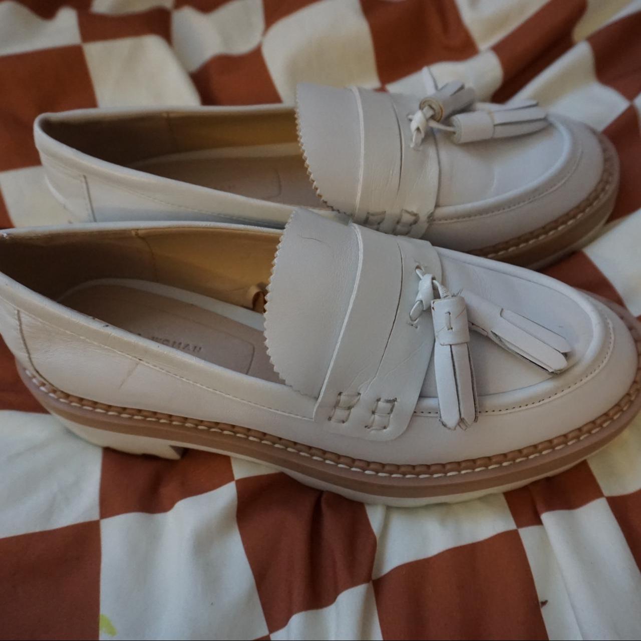 Zara store white loafers