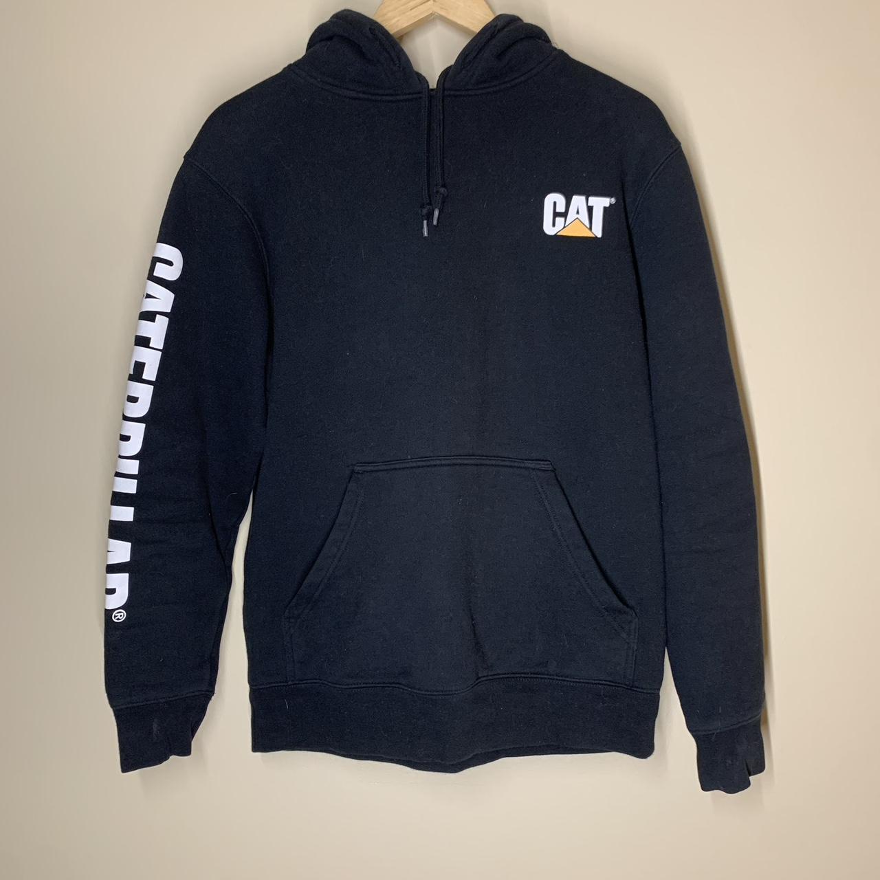CAT Caterpillar trademark banner hoodie pullover... Depop