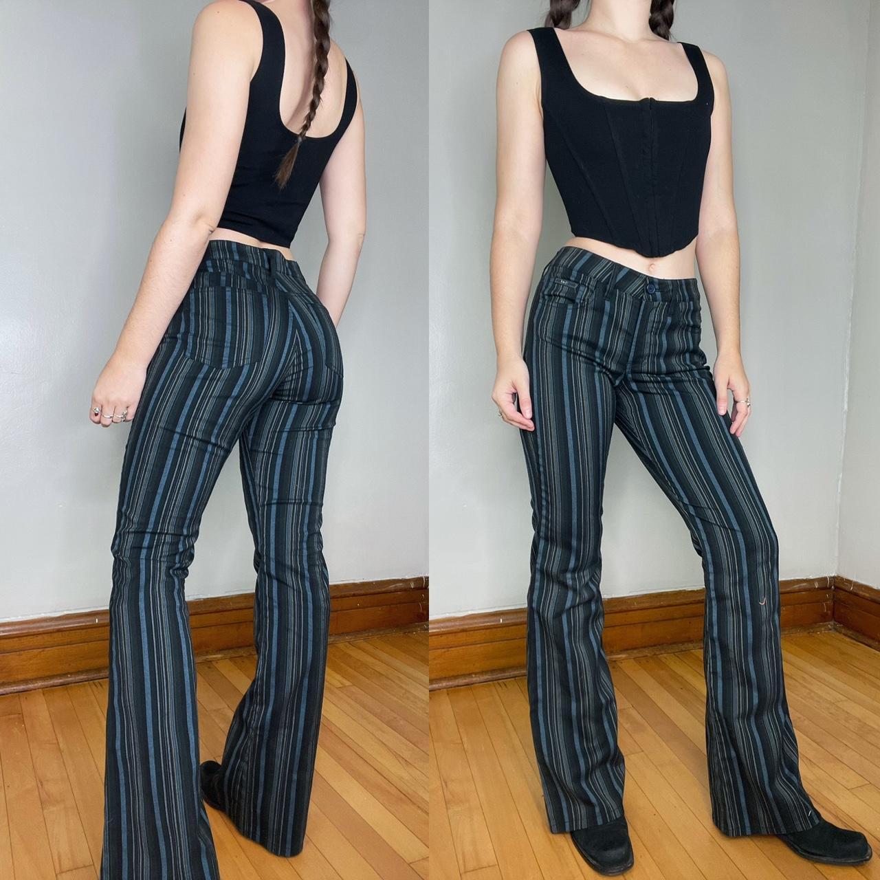 Striped bell sale bottoms pants