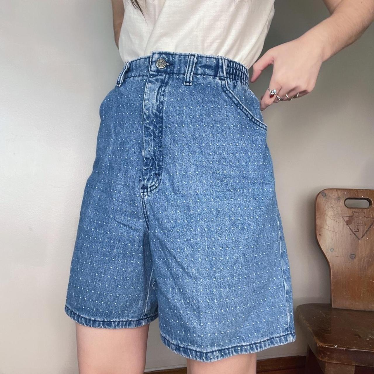 Lee Women's Blue and White Shorts | Depop