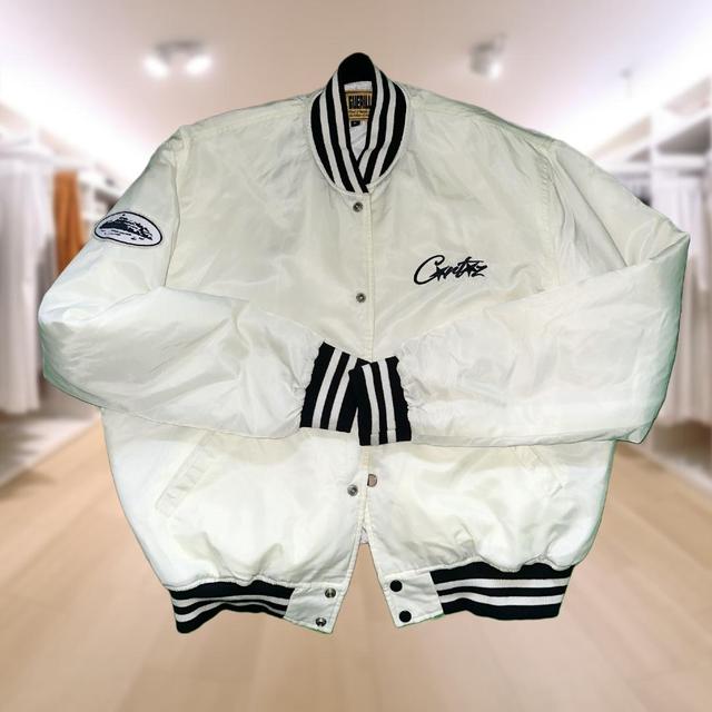 Corteiz Stadium Jacket , White (SLIGHT MARK ON ARM)... - Depop