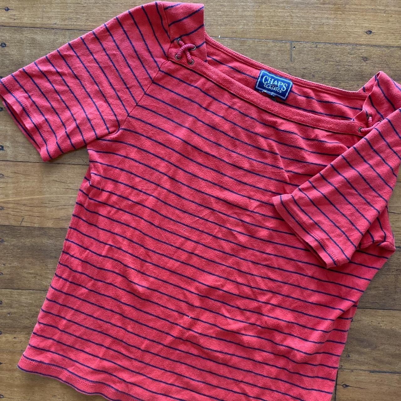 Sailor pin stripe t shirt. Shown on a size 8/10 👢 - Depop