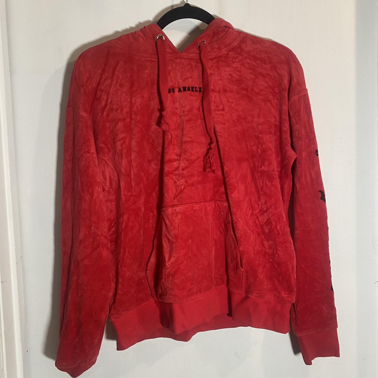 Juicy couture red online velour hoodie