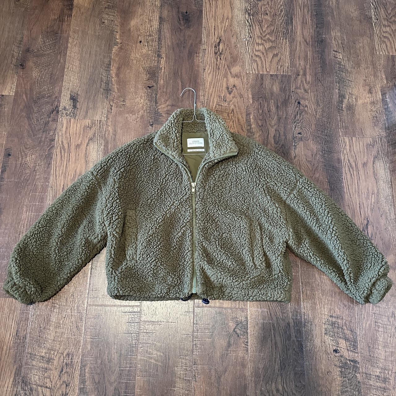 Urban Outfitters lightweight Sherpa jacket in Olive... Depop