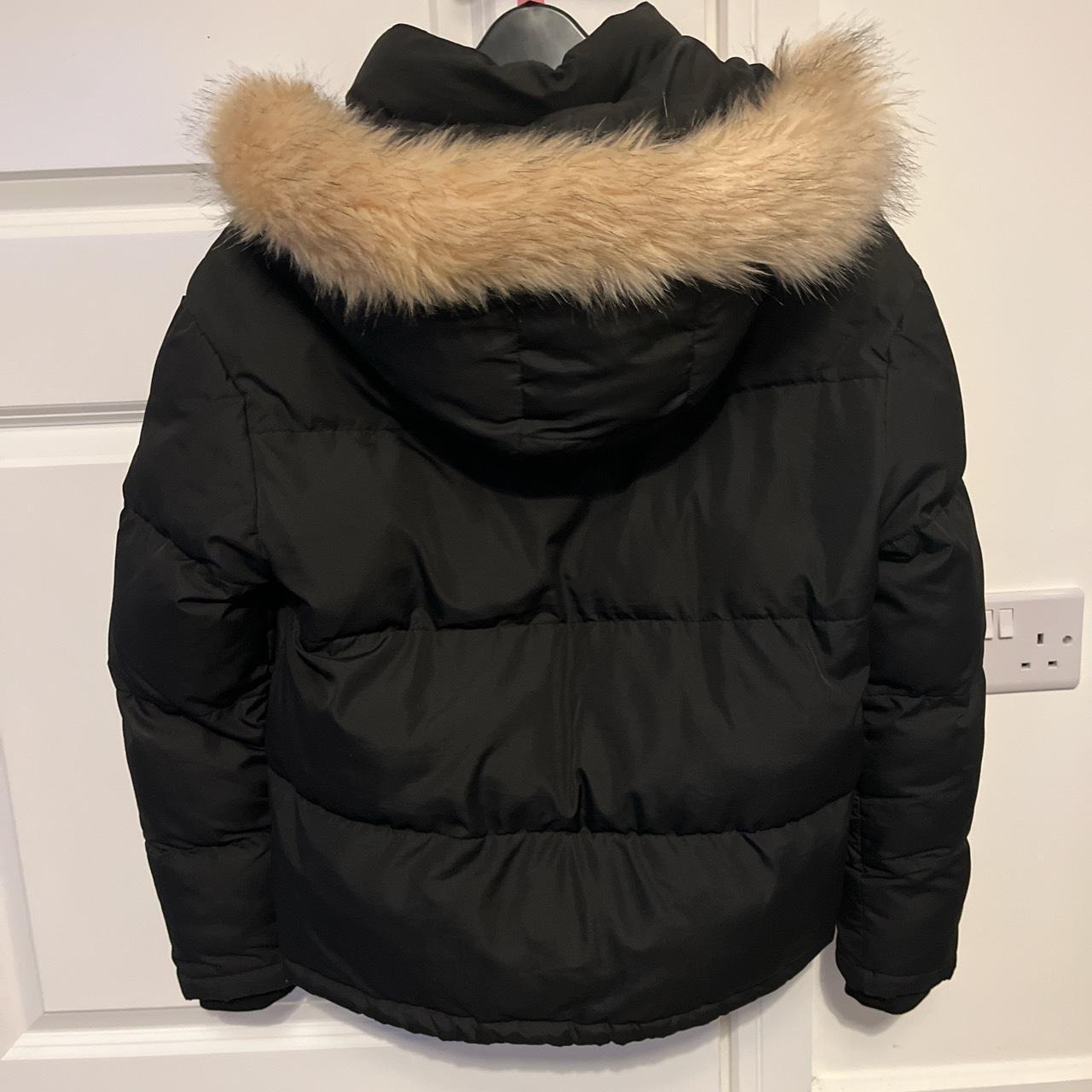 GYM KING black puffer with fur hood which you are... - Depop