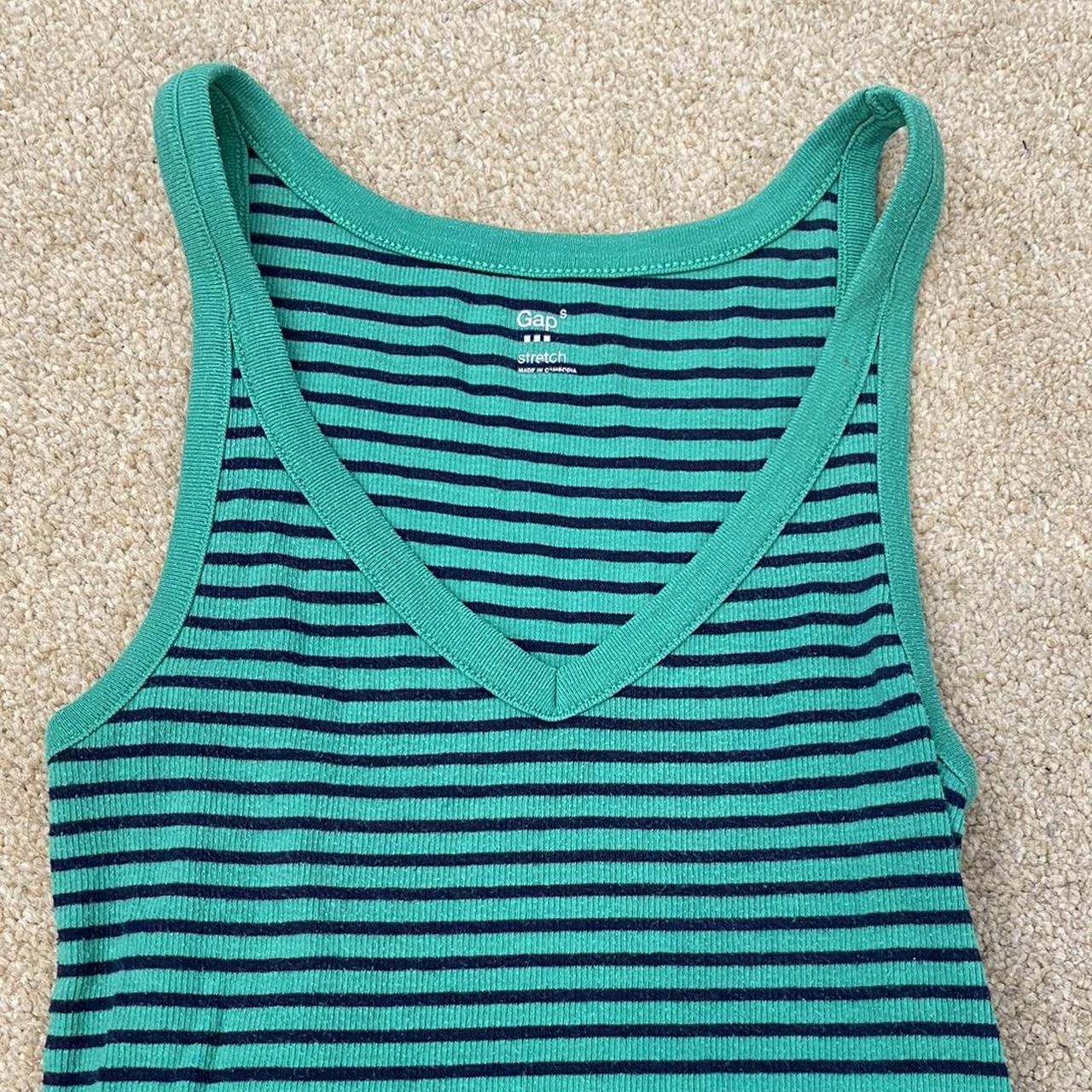 Vintage Gap striped green tank top Size S Great... Depop