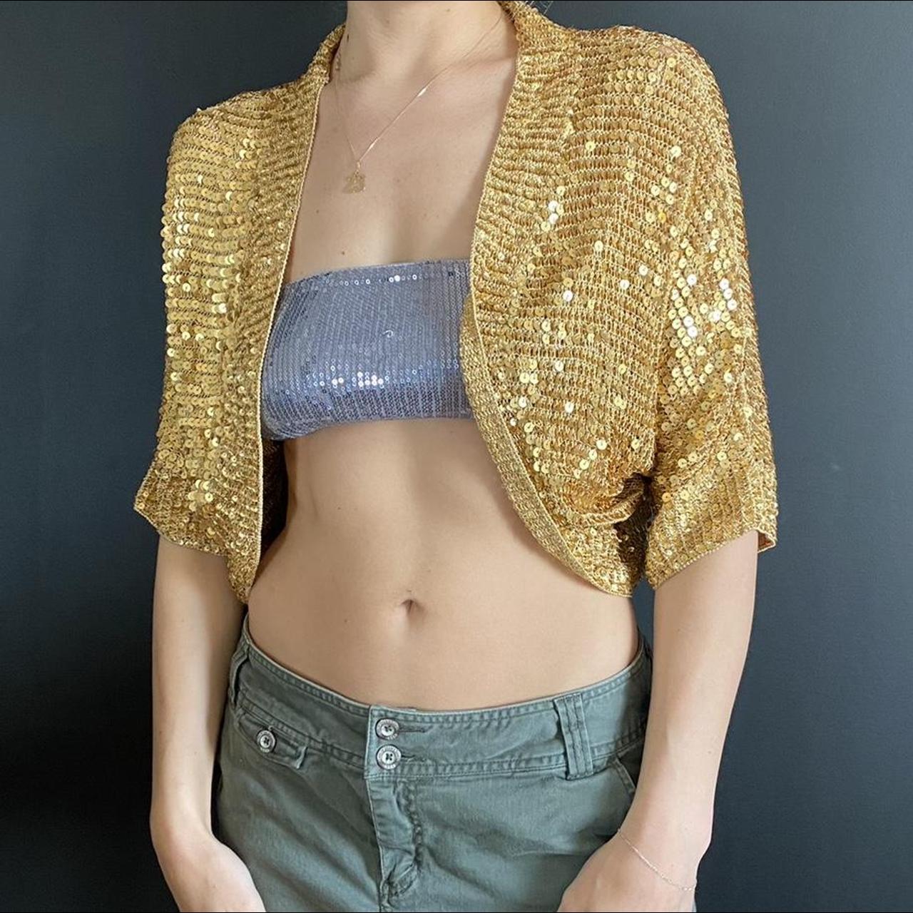 Gold shop sparkly cardigan