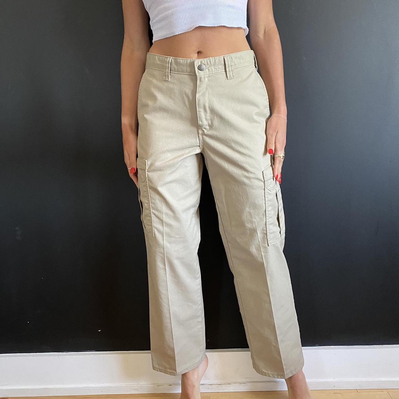 Dickies Women's Tan and Cream Trousers | Depop