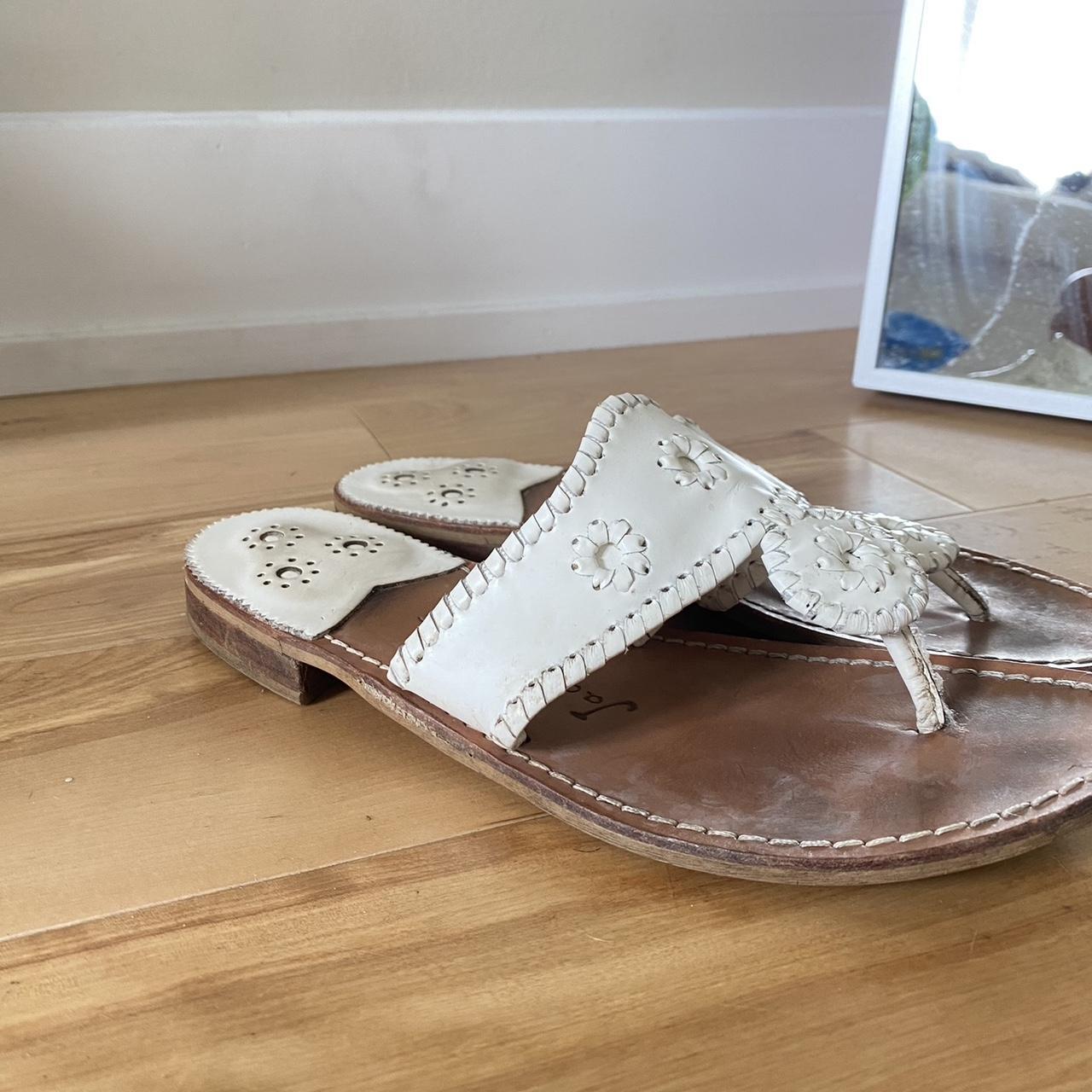 Jack Rogers sandals 90s white leather sandals Depop