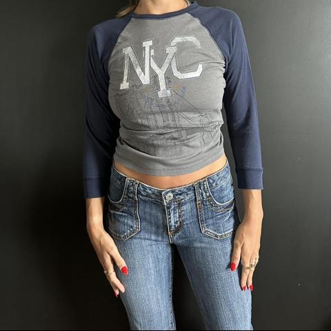 New York Yankees Shirt Women Large Gray PINK - Depop