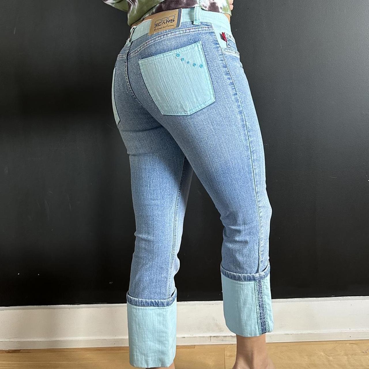 Denim capris Lace up denim capris Vintage low Depop