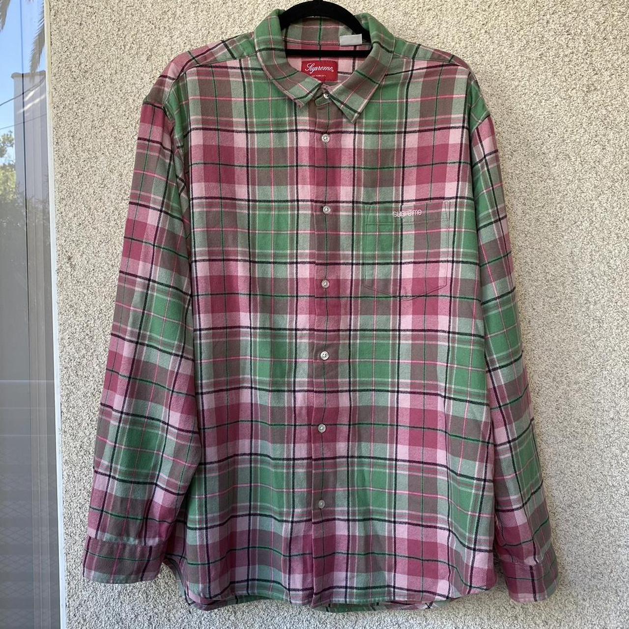 Supreme Plaid flannel shirt (FW22) pink. Size large....