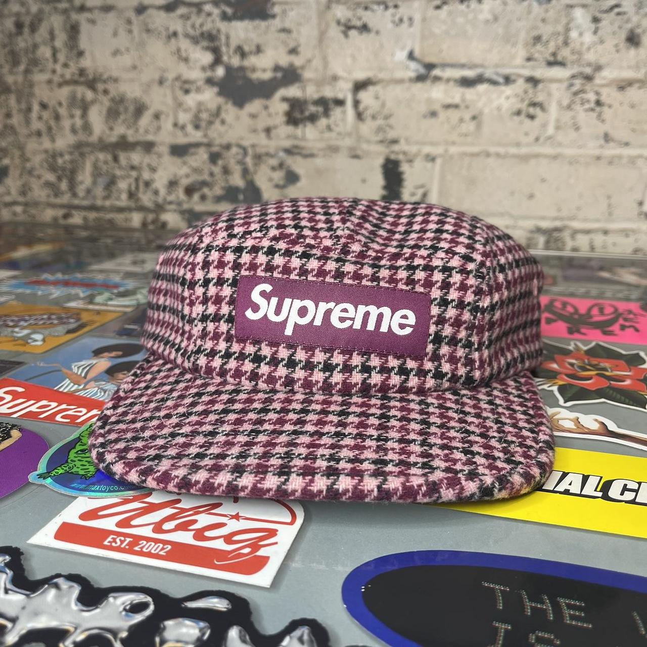 純正買蔵 Supreme Houndstooth Wool Camp Cap Pink | www