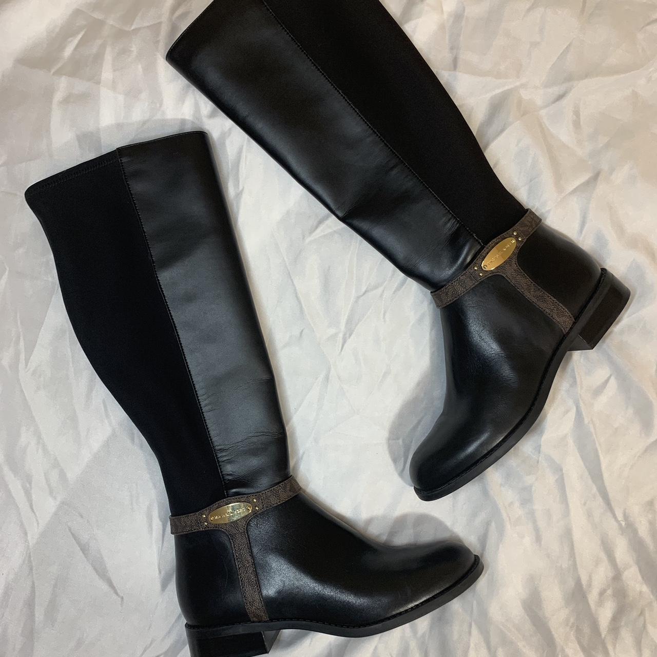 Michael Kors Women's Black and Brown Boots | Depop