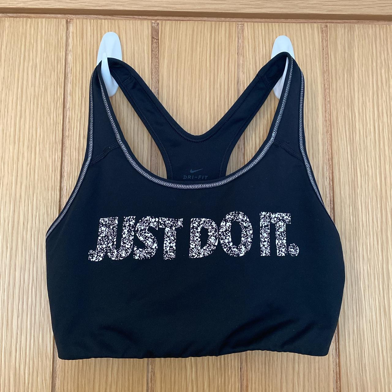 🌚Black Nike JUST DO IT sports bra! Great condition!... - Depop