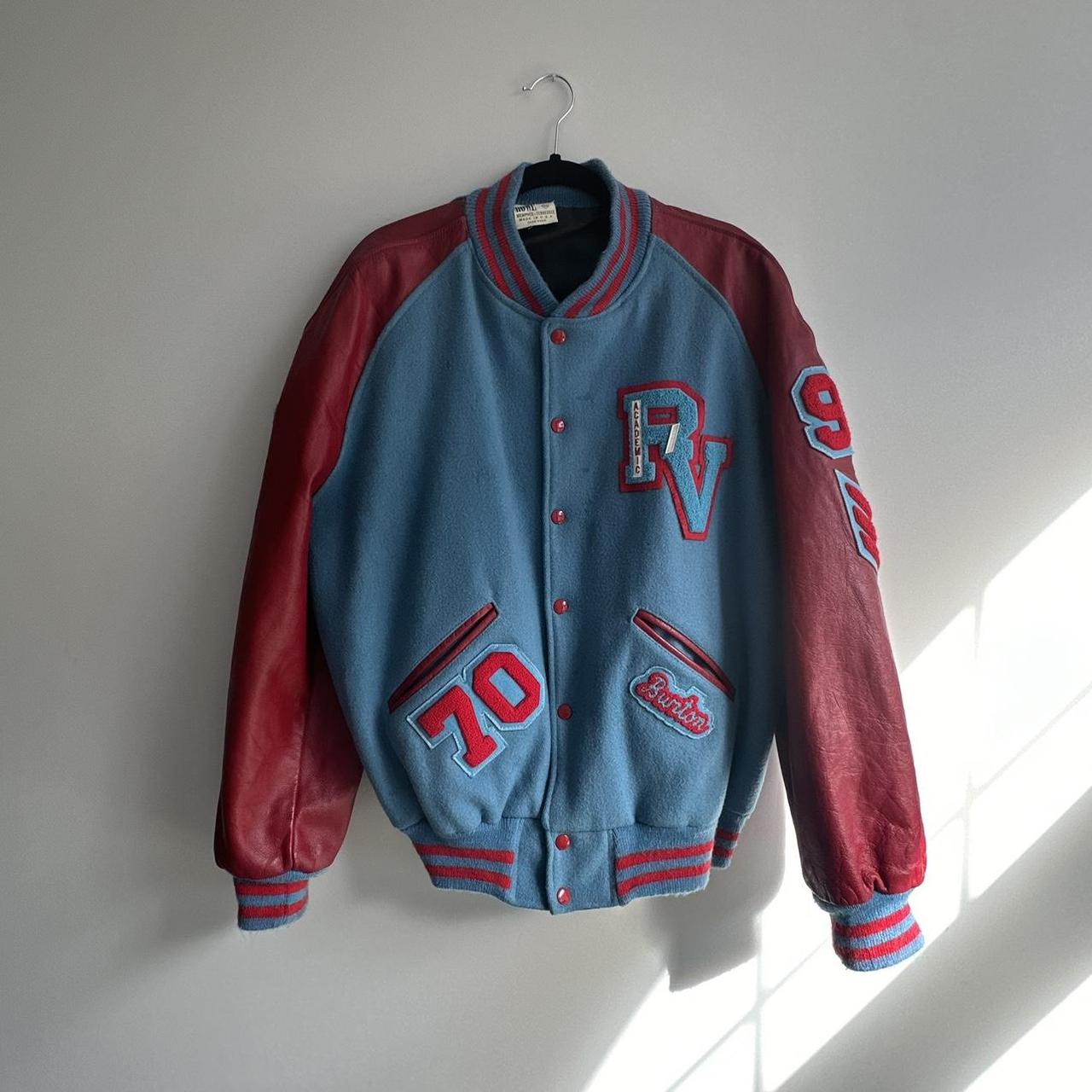 Vintage varsity jacket. Size L/XL - Depop