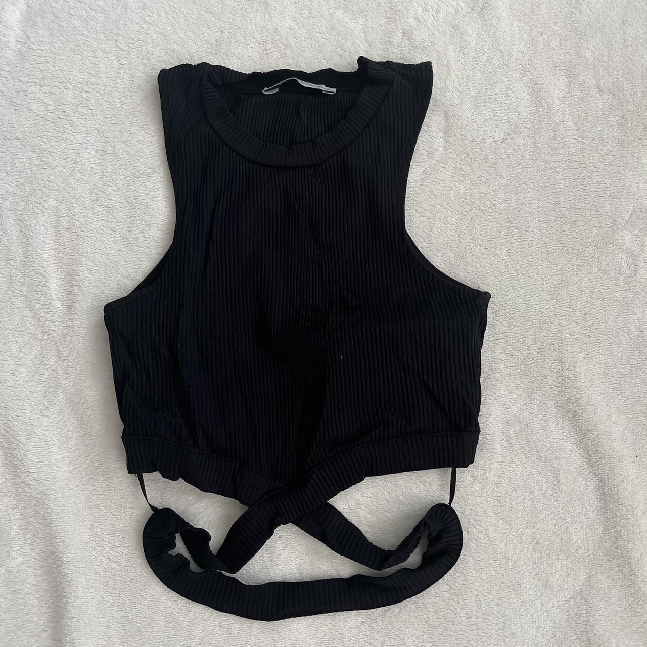 PULL & BEAR CROPPED WRAP HALTER TOP such a cute fit... - Depop