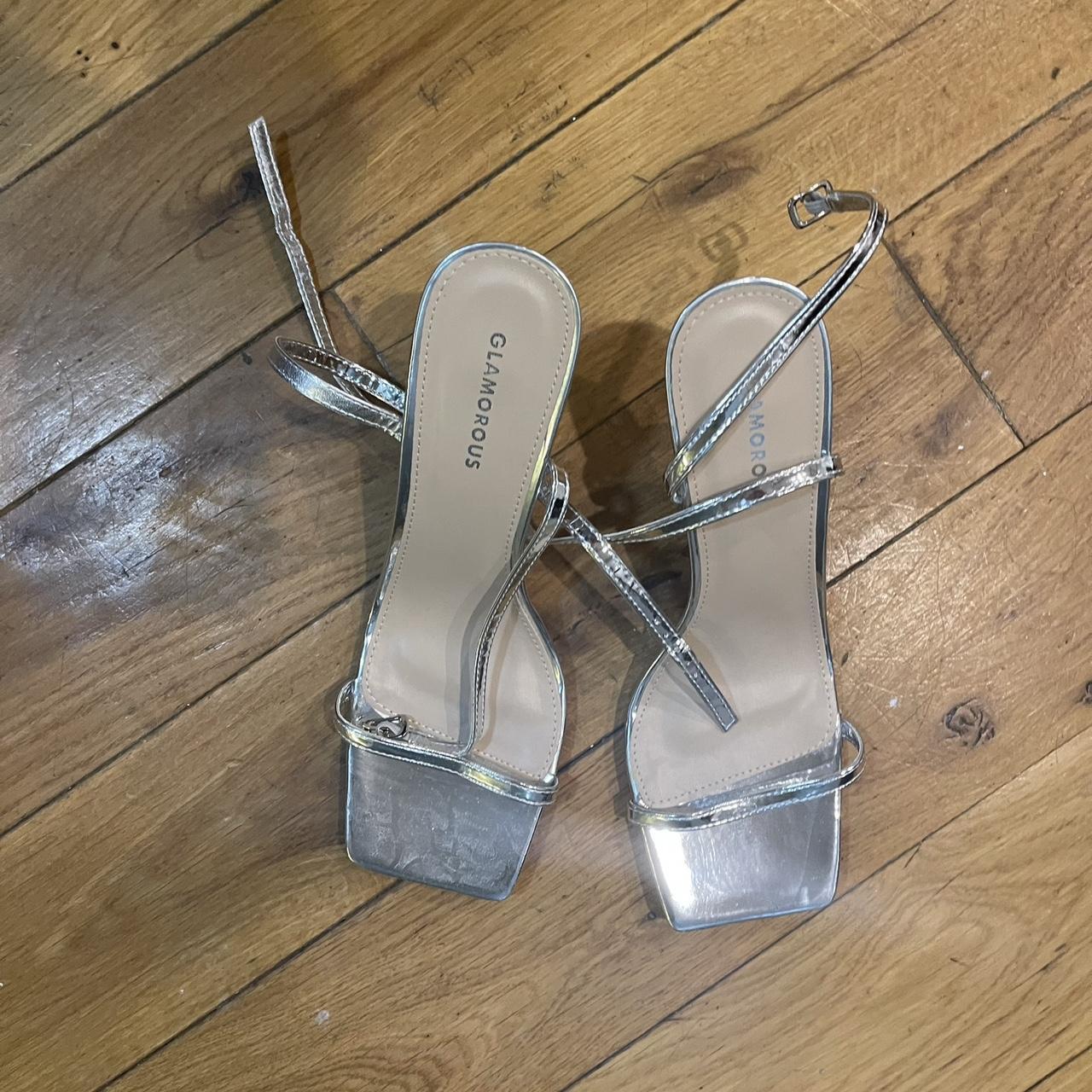 Glamorous Women's Silver Sandals | Depop