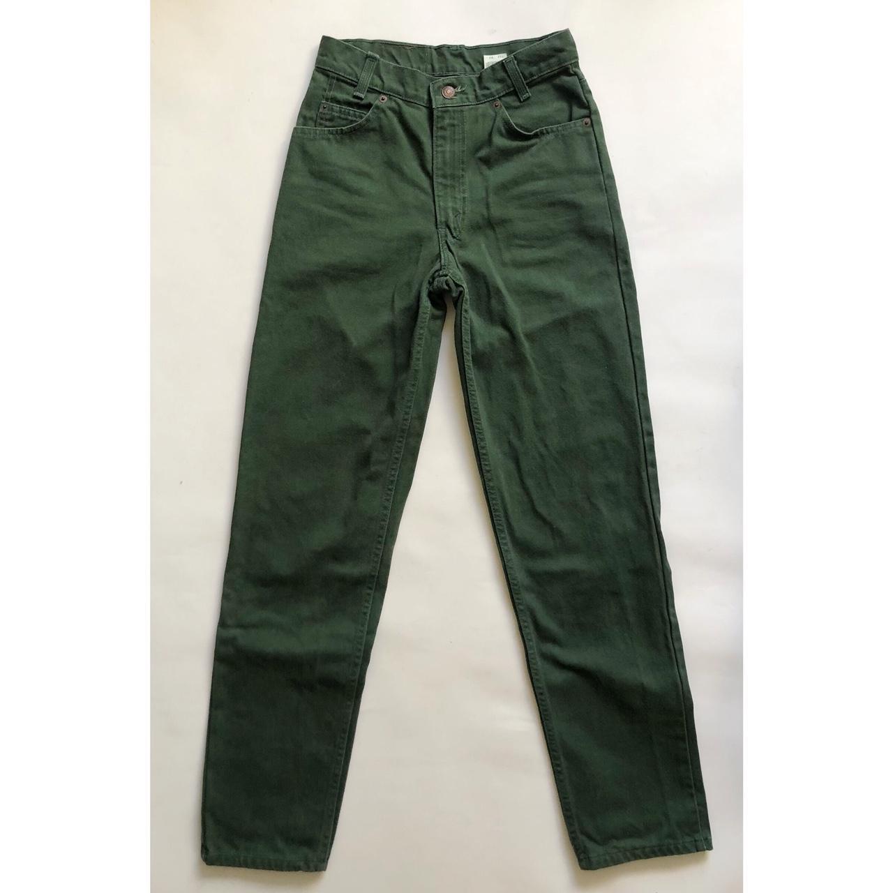 80’s Vintage Dark Green High Rise Levi’s 550 Jeans!... - Depop