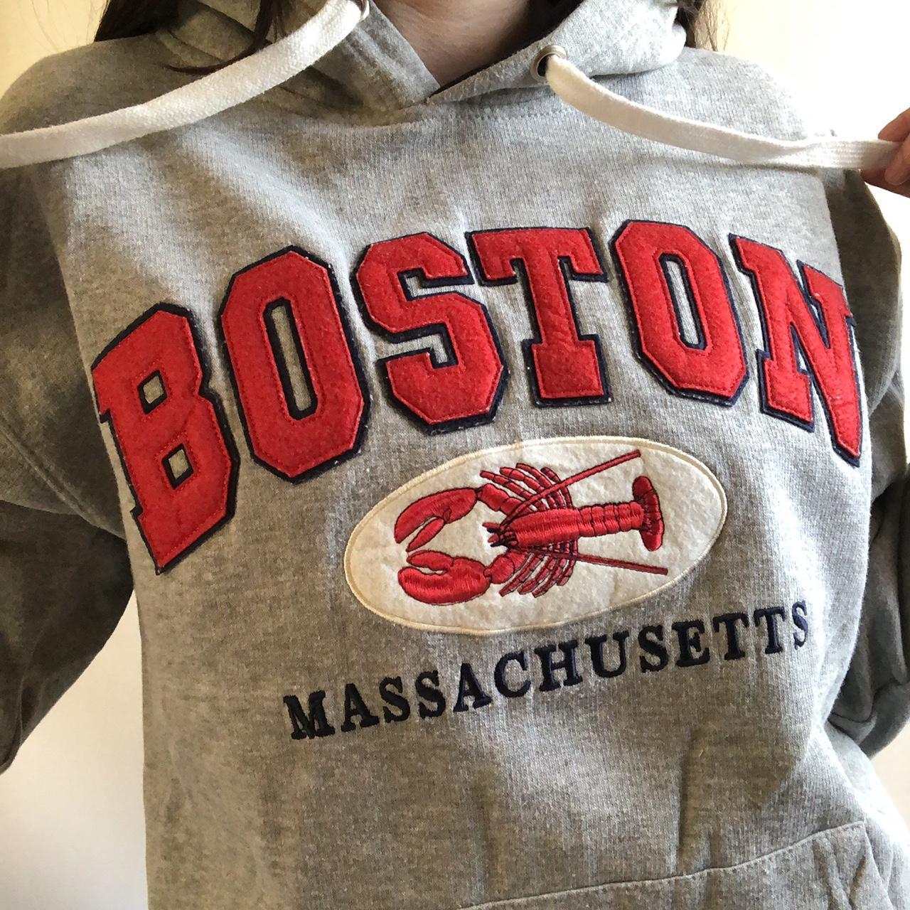 Vintage Nike Boston University Hoodie Size S Pit to - Depop