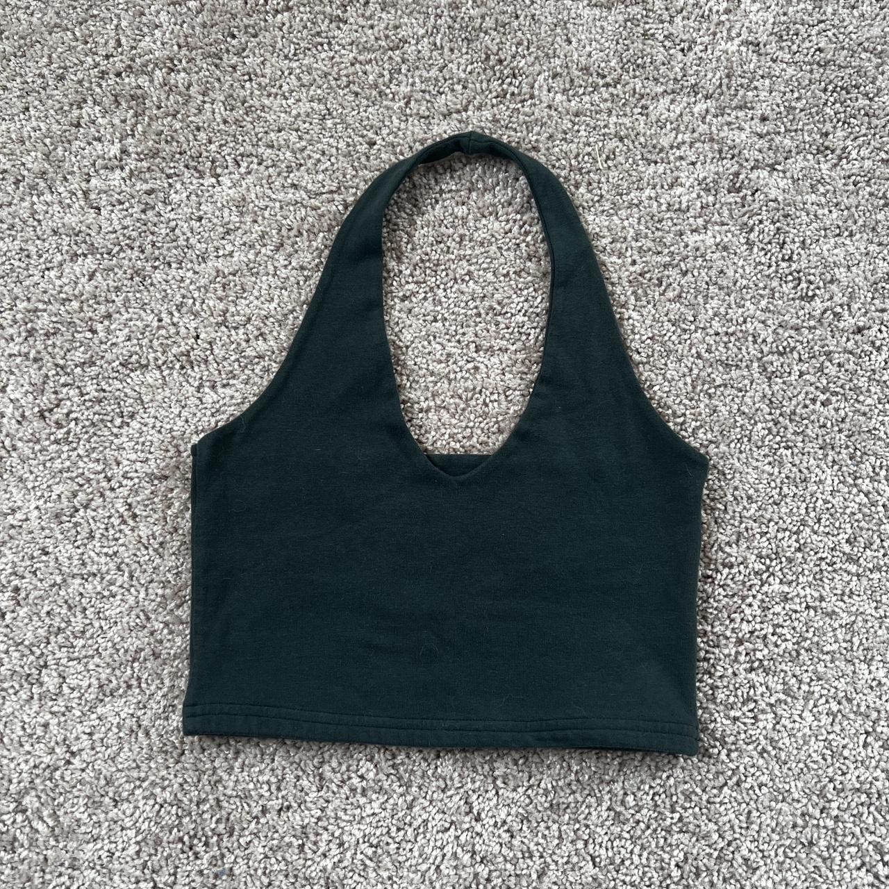 Brandy Melville Forest Green Halter Top. tagged OS