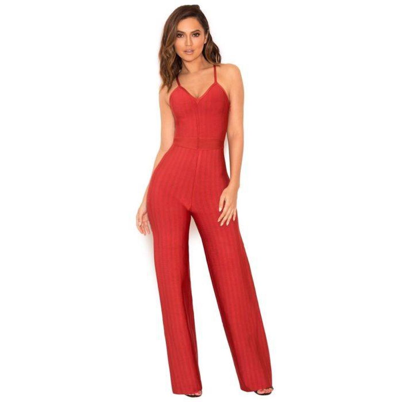 House of CB Women's Red Jumpsuit Depop
