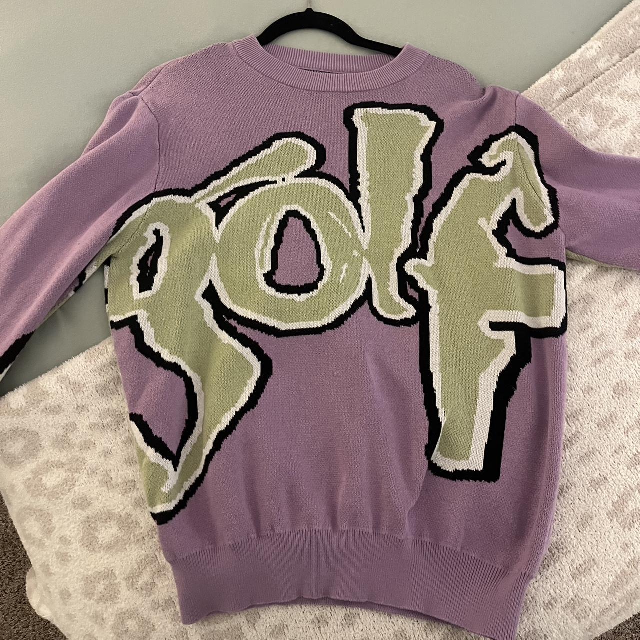 Golf Wang Safari Sweater 🫧💚💜 Mens medium No | Depop