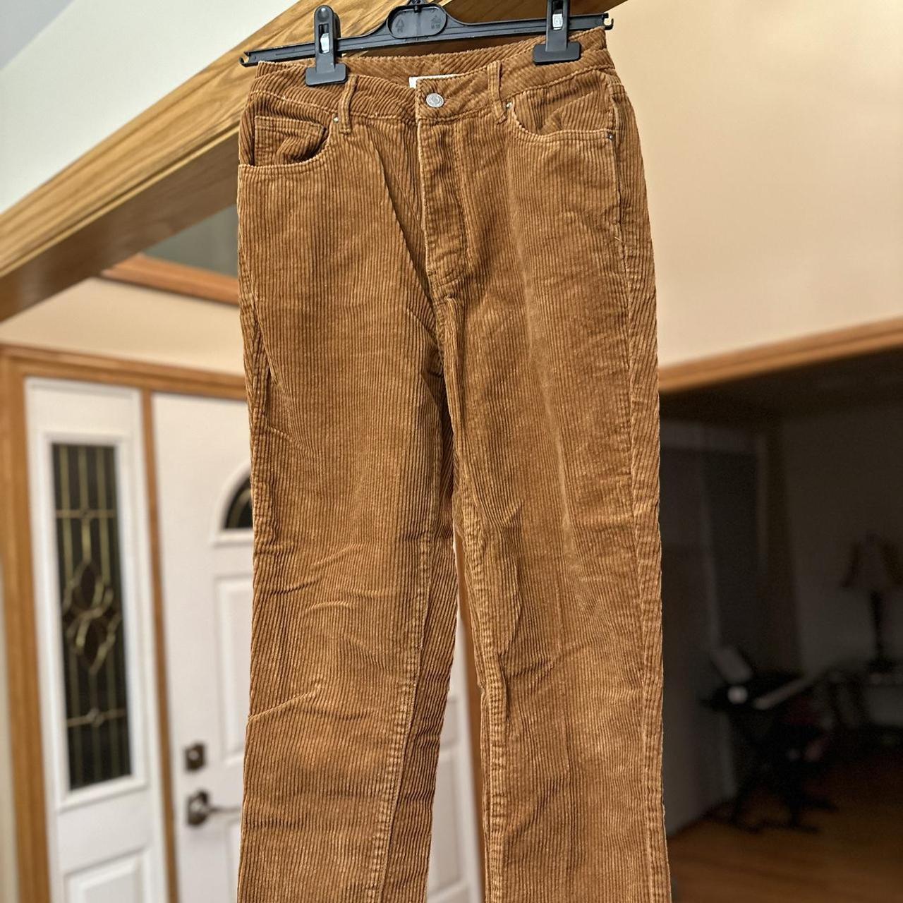 BURNT ORANGE CORDUROY MOM JEANS MID RISE Fits... - Depop