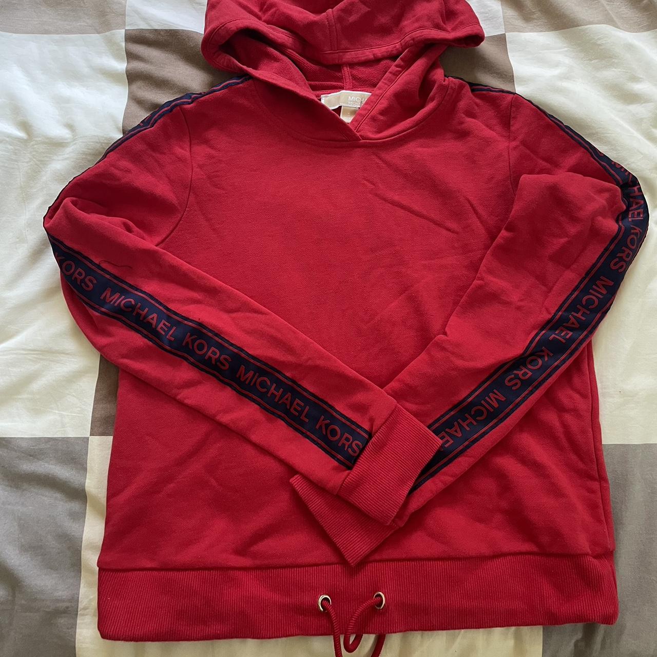 Red Michael Kors Hoodie. Size small perfect. Depop