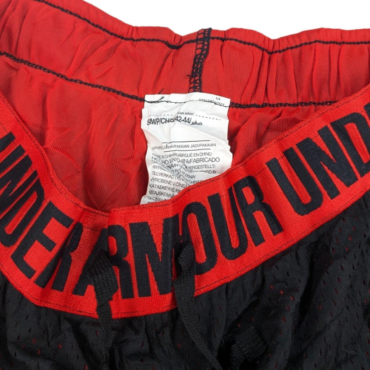 Under Armour black running gym shorts Small red... Depop
