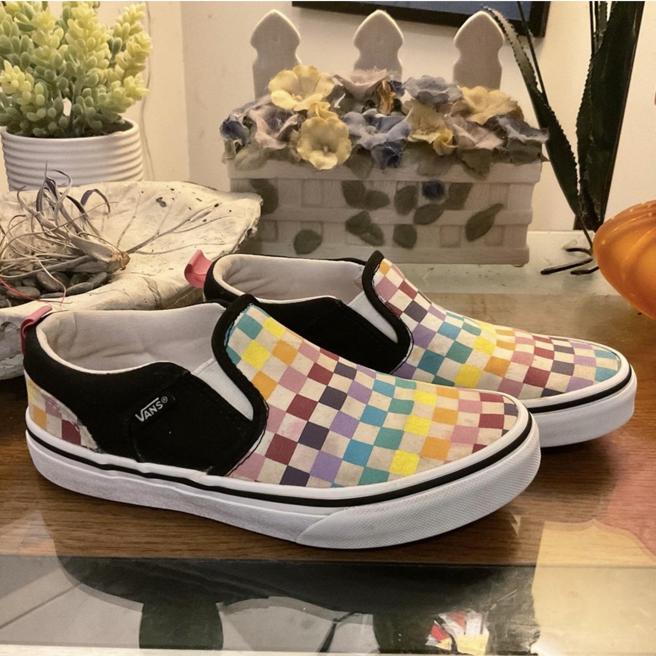 Vans asher checkerboard shop slip on